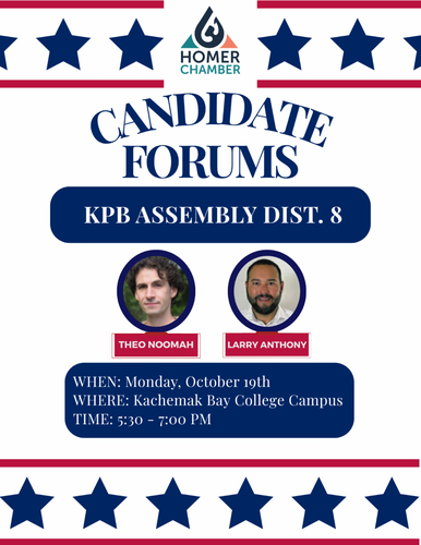 a poster of for the forum with event details and images of the candidates