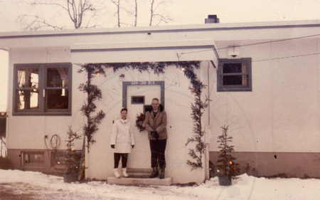 Ralph & Ruth Soberg and home, Soldotna 1954
