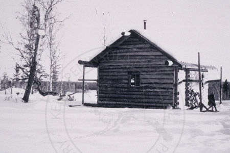 Marcus Bodnar's homestead cabin, Soldotna 1950