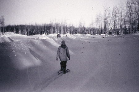 Misty Coumbe snowshoeing, Soldotna 1953