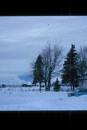 Redoubt Volcano eruption as seen from Old Kenai, 1966