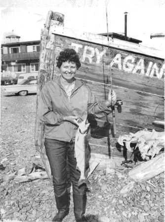 Successful fisherwoman with the boat "TRY AGAIN", Homer 1970
