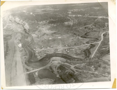 Aerial view of Ninilchik village, early 1950's