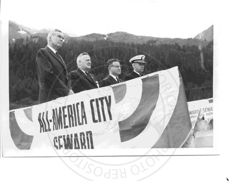 Dignitaries at the All-American City dedication of Seward, 1963