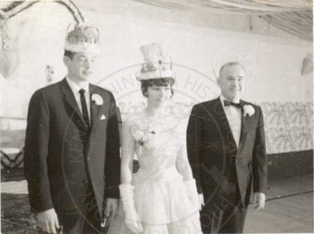 Kenai High School Prom with Doug Jones, Velma McFarland and Principal Cordrey, Kenai 1961