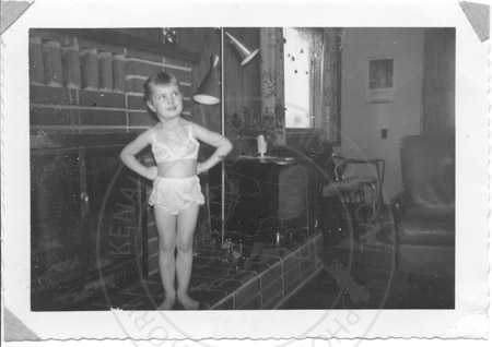 Young Dawn Carver in Burton & Joyce Carver home, Soldotna early 1960's