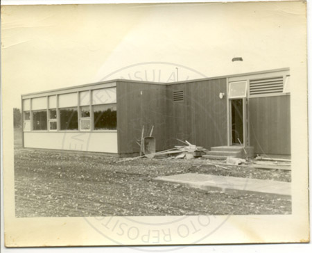 Soldotna Elementary School first addition under construction, Soldotna 1960
