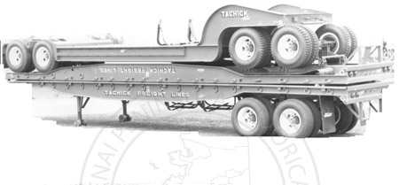 Tachick Freight flat bed trailers, Soldotna 1960's