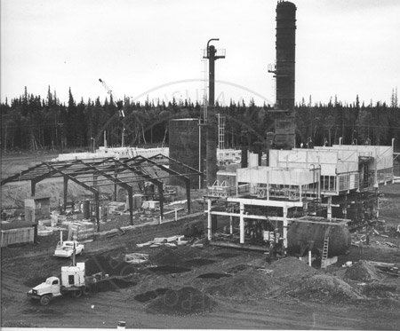 First oil refinery on the Kenai Peninsula under construction, Nikiski 1962