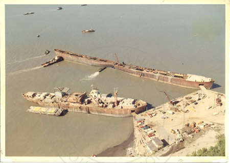 Aerial view of Arness Dock, Nikiski early 1960's