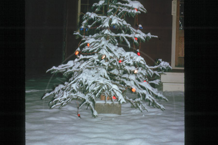 Christmas tree in front of Virgil Dahler's house, Sterling 1960's