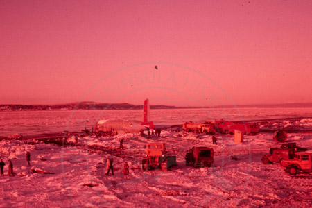 Downed Air Force plane on the beach, Anchorage 1950's