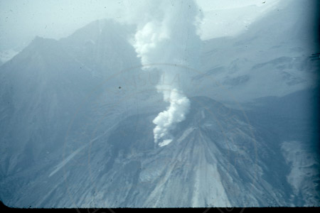 Aerial view of Mt. Spurr eruption, Cook Inlet, Alaska Range 1953