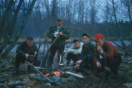 G.I servicemen camping at Deep Creek near Ninilchik, 1956