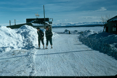 Two young women taking a walk, Kenai 1956