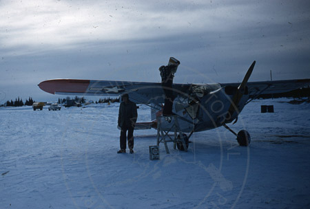 Civil Air Patrol airplane refueling, Kenai 1956