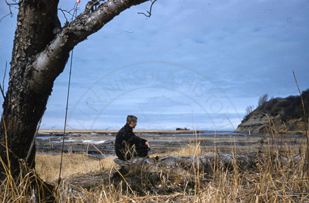 Dave Remley at Deep Creek near Ninilchik, 1956