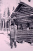 Vern Coumbe and Marcus Bodnar's homestead cabin, Soldotna 1950