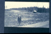 Dorothy Sandstrom and helicopter at the Y, Soldotna 1950