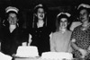 Baby shower attended by Marge Mullen, Ruth Parsons, Margaret Irons and Nina Robinson, Soldotna 1952