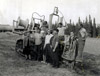 Lola Harberger and Harold Pomeroy with line burying equipment, Soldotna early 1960's