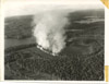 Aerial view of the Joe Kuchta homestead fire on Island Lake Road, Nikiski early 1960's