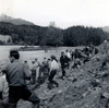People fishing for salmon at the Kenai and Russian River confluence, Cooper Landing 1960