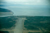 Aerial view of the mouth of the Kenai River and airstrip, Kenai mid 1950's
