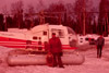 Virgil Dahler about to board a helicopter, west Cook Inlet early 1960's
