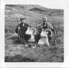 Dall sheep hunters and dall sheep heads, Kenai Mountains near Green Lake mid 1960's