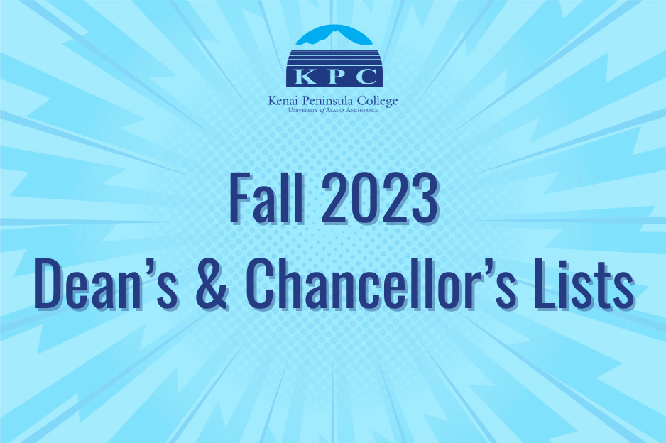 Blue background with KPC logo and text: Fall 2023 Dean's and Chancellor's Lists