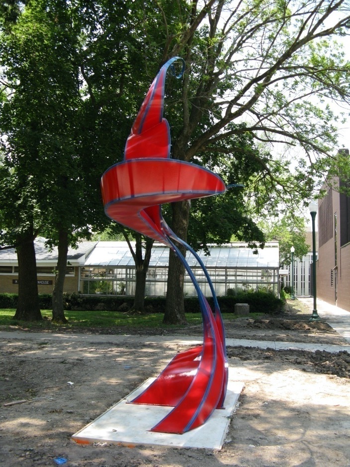 Painted steel sculpture